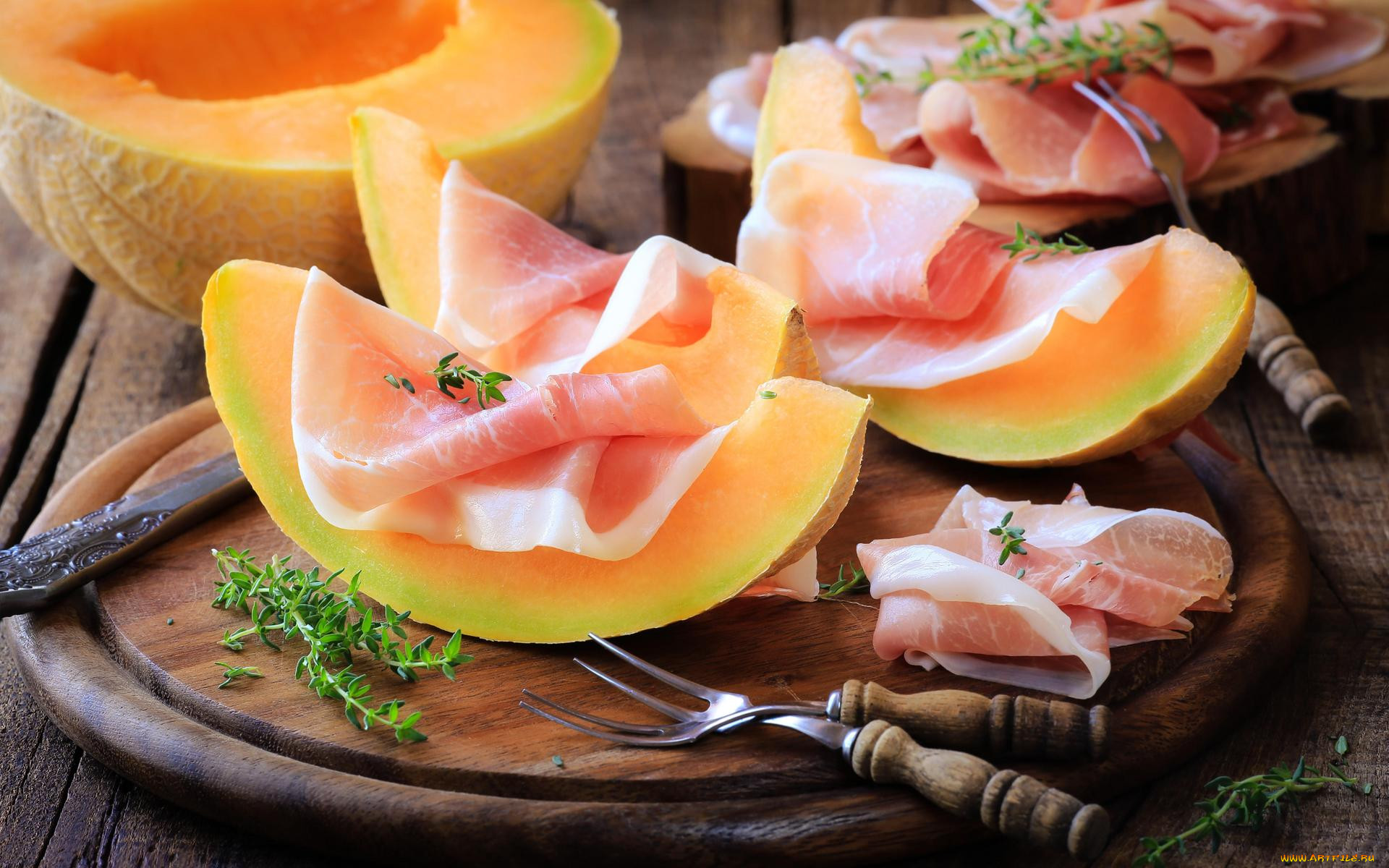 , , jamon, melon, , 
